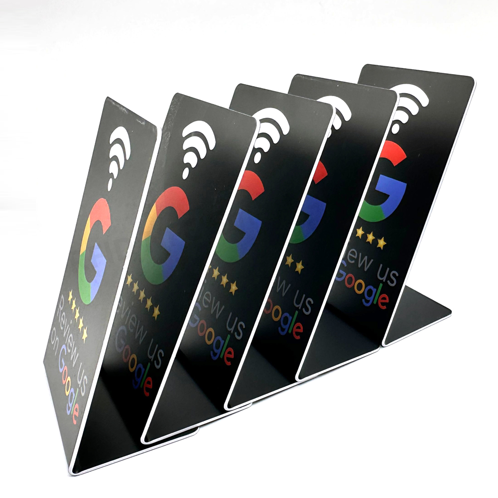 nfc stand 13.56Mhz Programmable Google Reviews NFC Stand Table NT/AG213 NFC Google Review Display nfc card personalized Custom