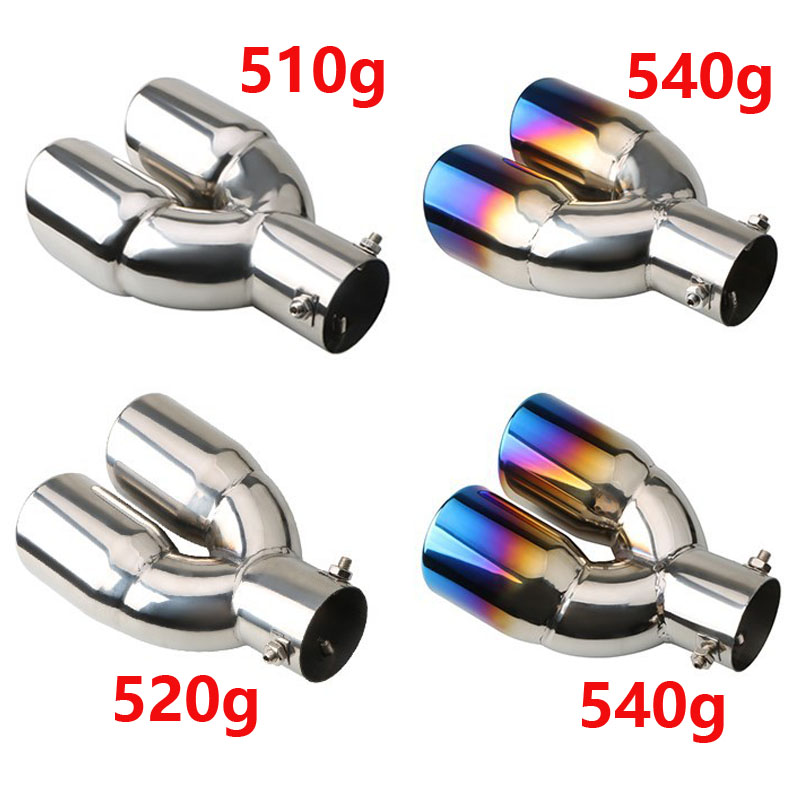 exhaust tip universal heart shape exhaust tip double rear exhaust muffler sound system echappement car accessories