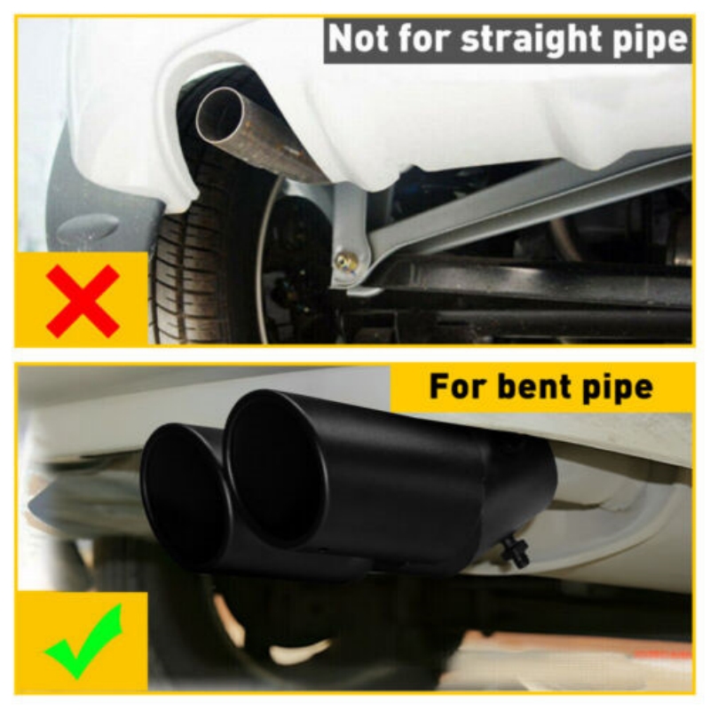 Car Rear Dual Exhaust Pipe Tail Muffler Tip Black Tail Pipe 1.5"-2.4" inch