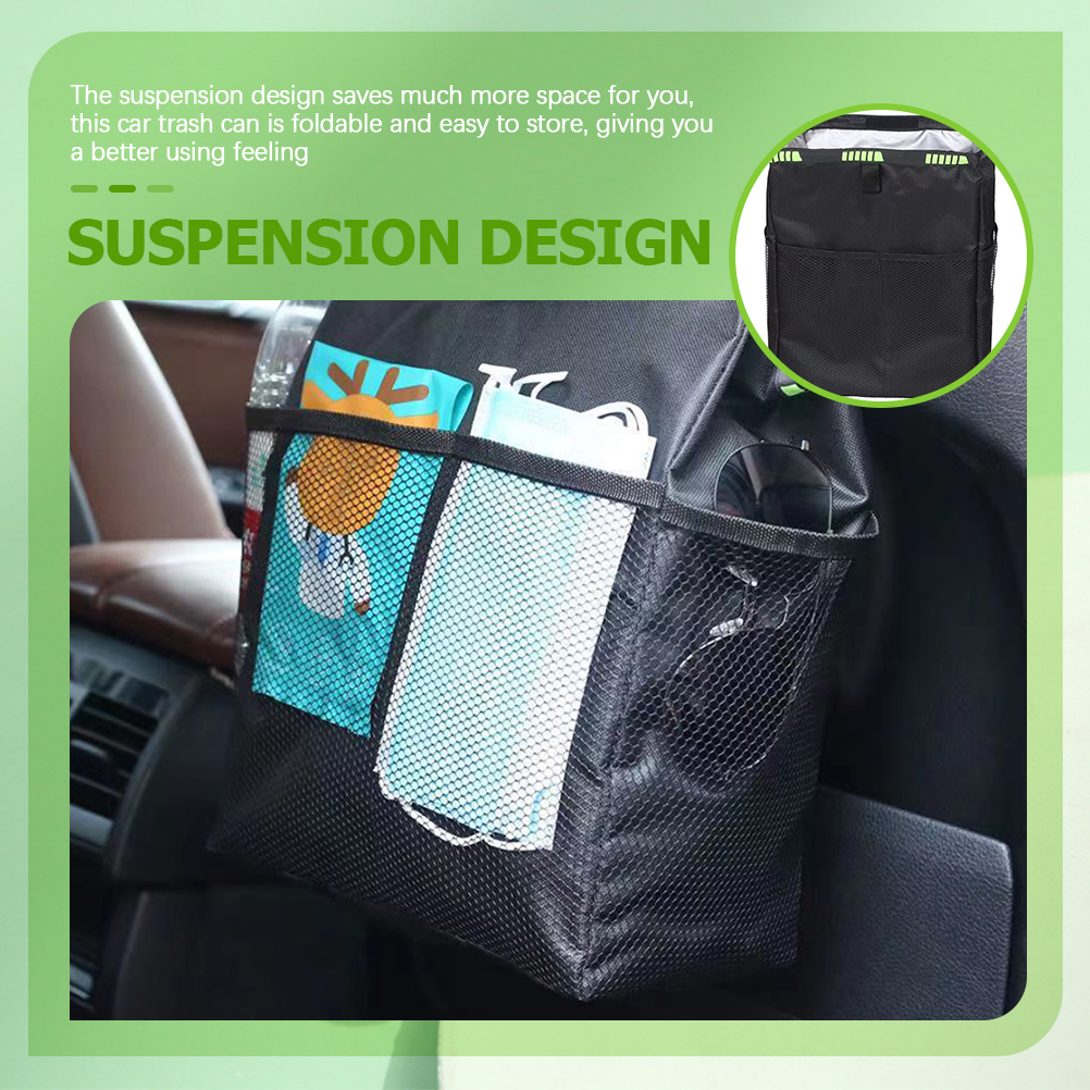 Car Storage Bag Seat Back Organizer Waterproof Backseat Hanging Oxford Cloth Trash Bin Assecories