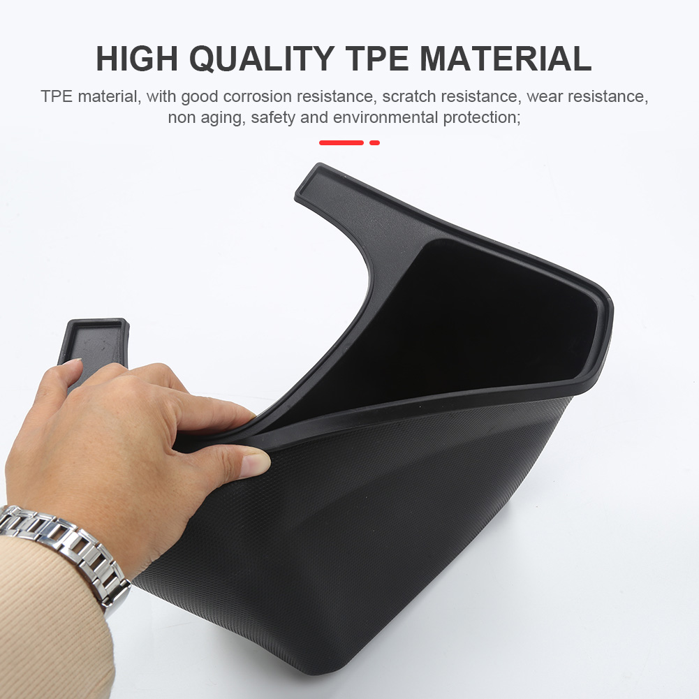 For Tesla Model Y Rear Center Console Storage Box TPE Large Capacity Car Console Tray Case with Cover Center Console Organizer