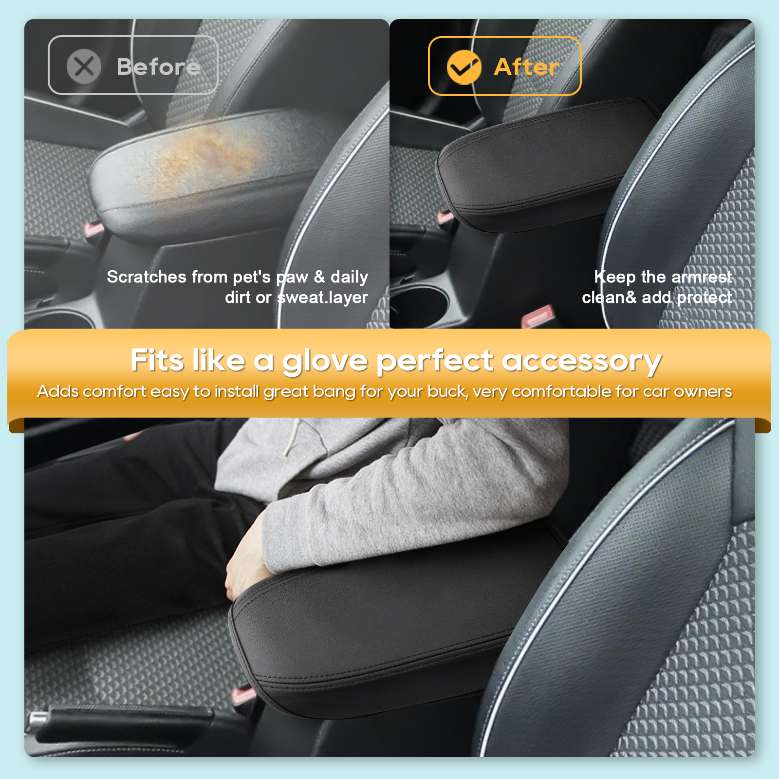LFOTPP Car Armrest Box Cover for Ceed Proceed GT/XCeed GT SW Central Control Armrest Storage Box Pad Auto Interior Accessories