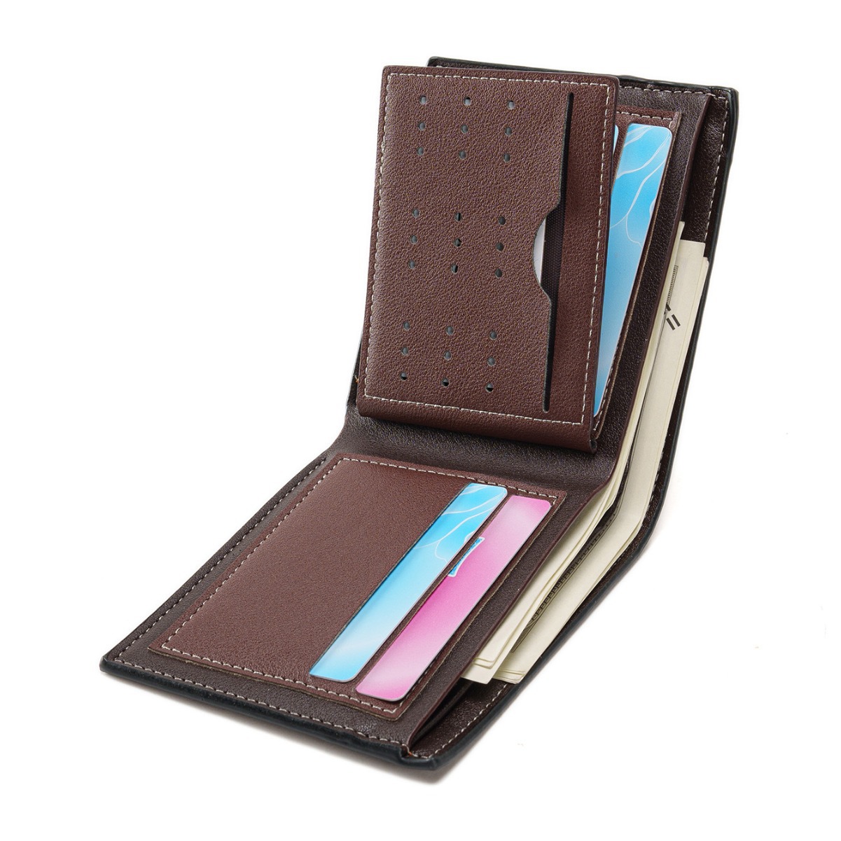 New Men's Wallet Men's Short Multi Card Fashionable Casual Wallet Men's Youth Thin Open Horizontal Soft Leather Wallet