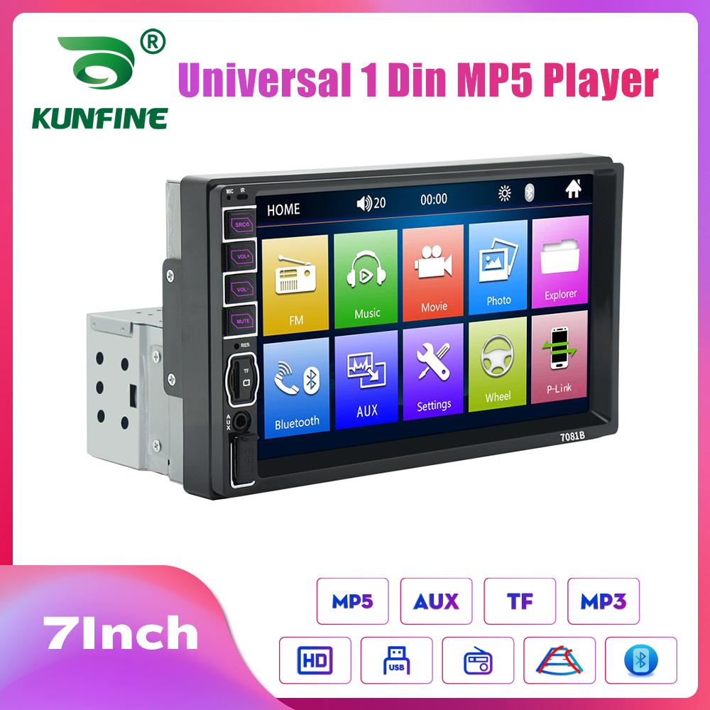 KUNFINE Universal 1 din Car Radio 7" HD Touch Screen Auto audio Car Stereo MP5 Car Multimedia Player Car Radio With Bluetooth FM