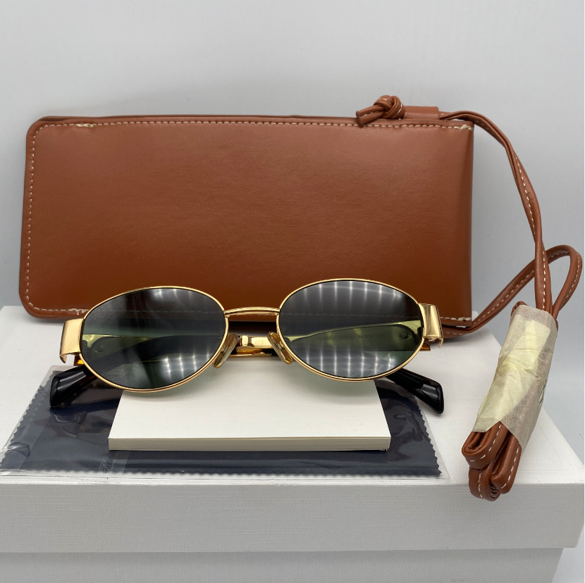 2024 Stylish Small Oval Mirror Sunglasses for Women Durable Luxury Brand Designer Eye Mask Morden for Women Alloy Black UV400