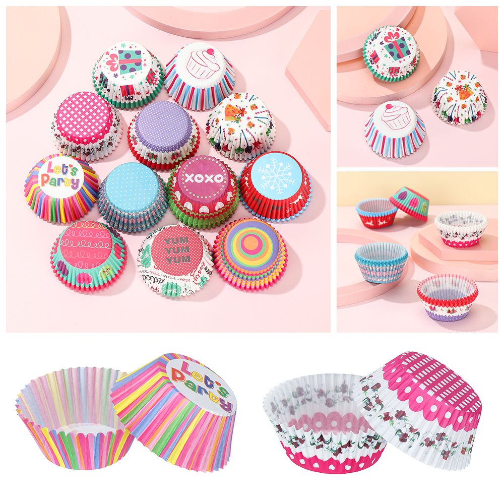100Pcs Home & Kitchen Party Supplies Pastry Tools Wedding Cupcake Wrappers Muffin Cases Baking Cup Cake Paper Cups