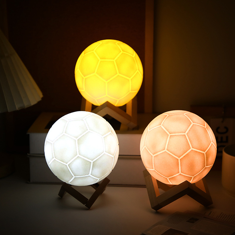 Creative football shaped night lights, colorful lights, and a sense of atmosphere