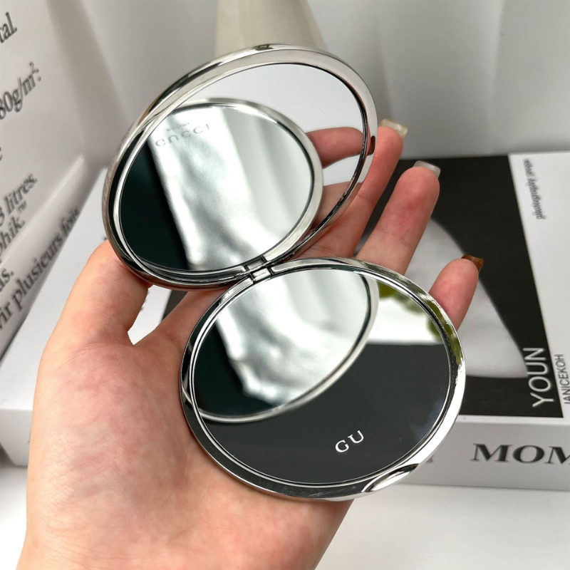 Luxury G Letters Brand Hand Gift Compact Mirrors Gold Silver Vintage Double Sided Portable Enlarged Classic Designer Makeup Mirror Folding with Box