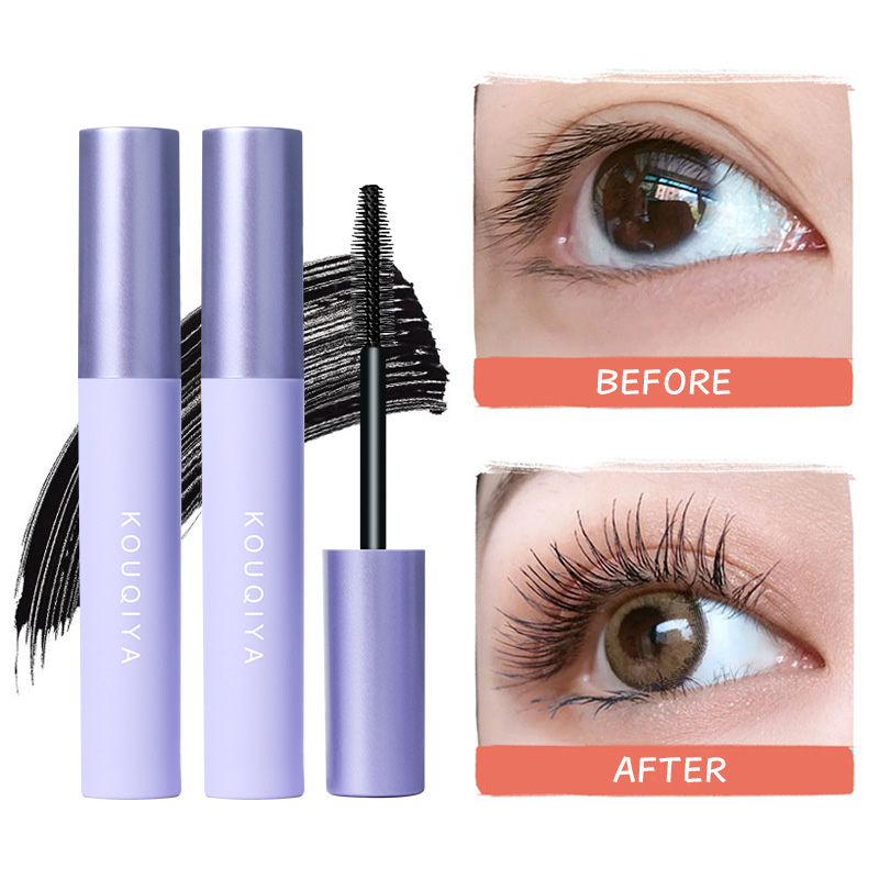 Mascara Quick Waterproof Drying Black Non-blooming Mascara Long Lasting Waterproof Curling Thick Smooth Eyelash Makeup smile
