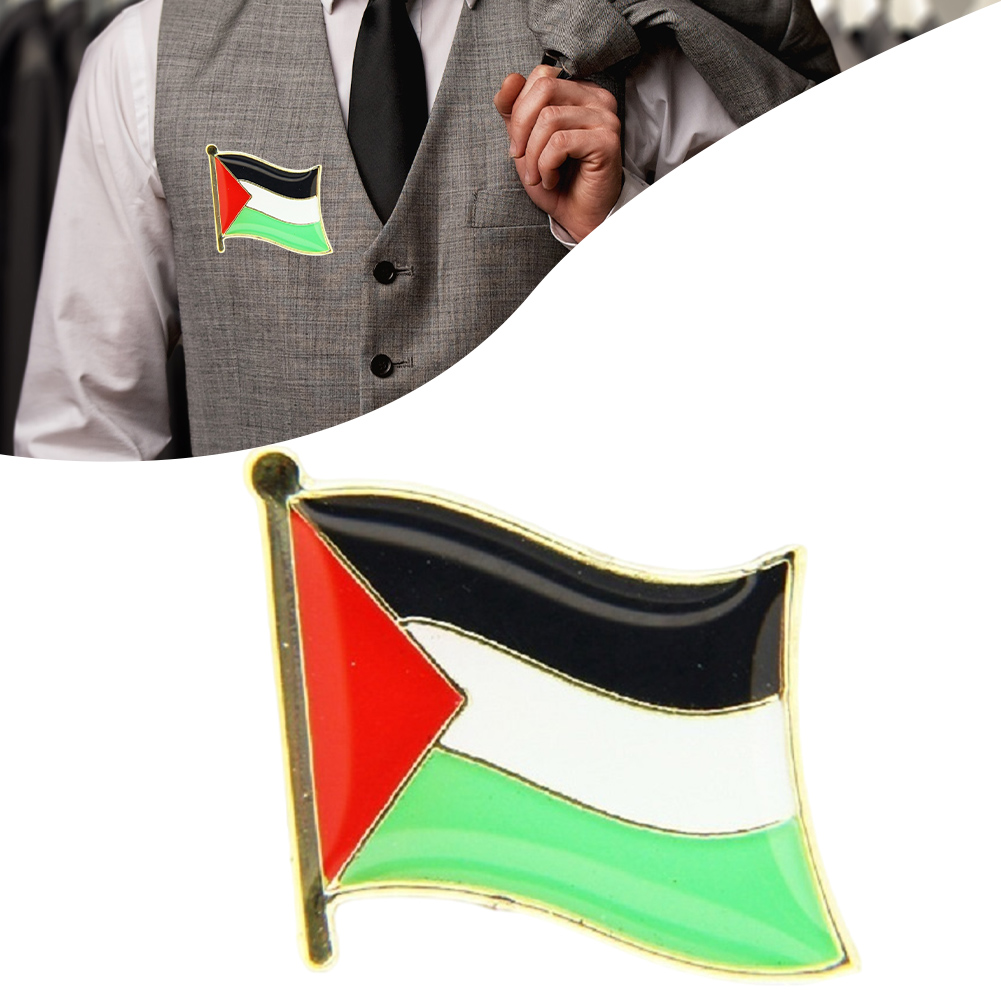 1-50Pcs Palestine Flag Lapel Pins Bulk Metal Palestinian National Lapel Pin
