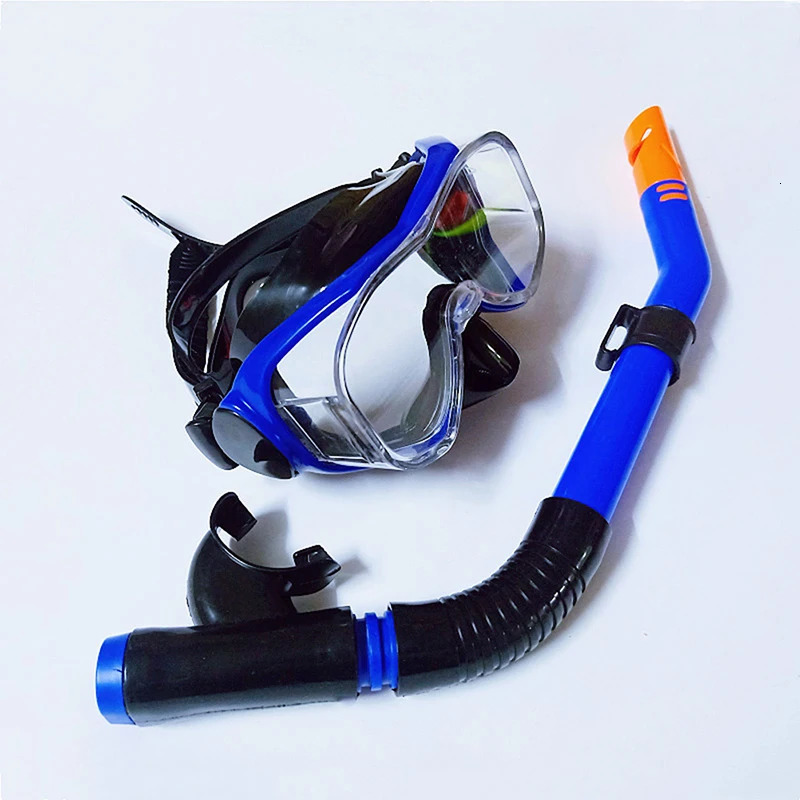 Snorkel Set Full Face Mask Diving Goggles Equipment Deep Sea Suit Tempered Glass Dry Glasses Adult 240506