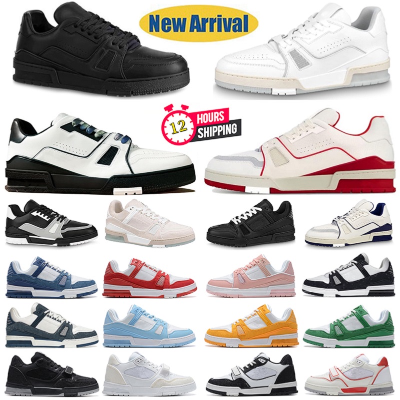designer shoes Embossed Trainer Sneaker white black sky blue green denim pink red luxurys mens casual sneakers low platform womens trainers 36-45