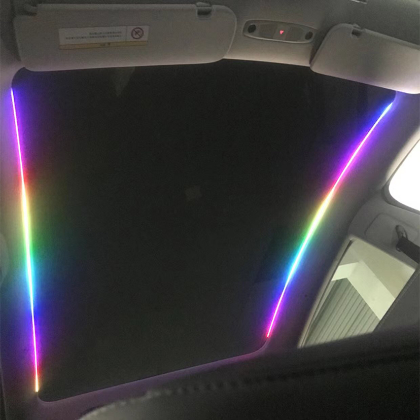 2Pcs 110cm Sunroof LED Strip Symphony Ambient Light RGB Universal Car Roof Interior Skylight Acrylic Fiber Optic Lamp For Bmw