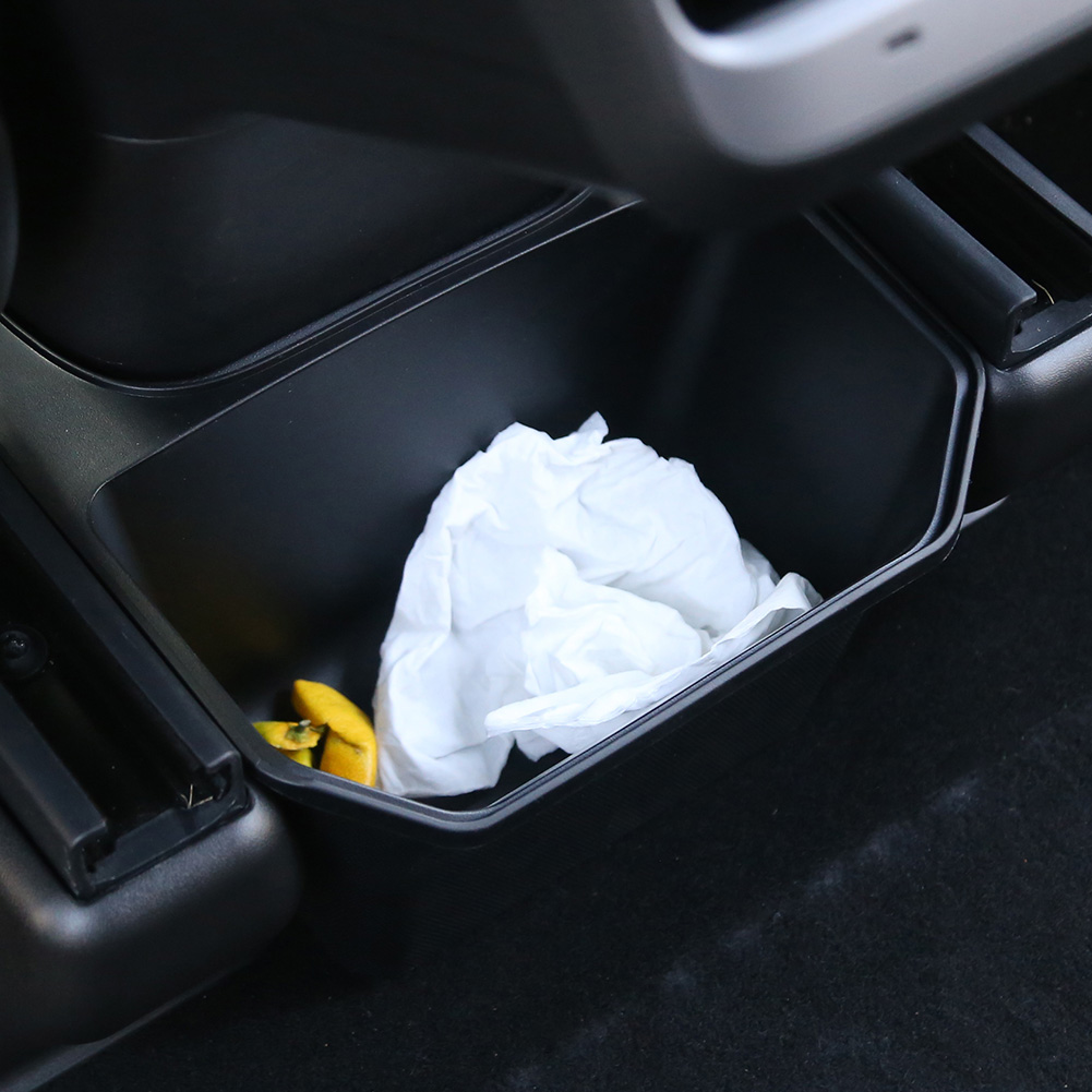 For Tesla Model Y Rear Center Console Storage Box TPE Large Capacity Car Console Tray Case with Cover Center Console Organizer