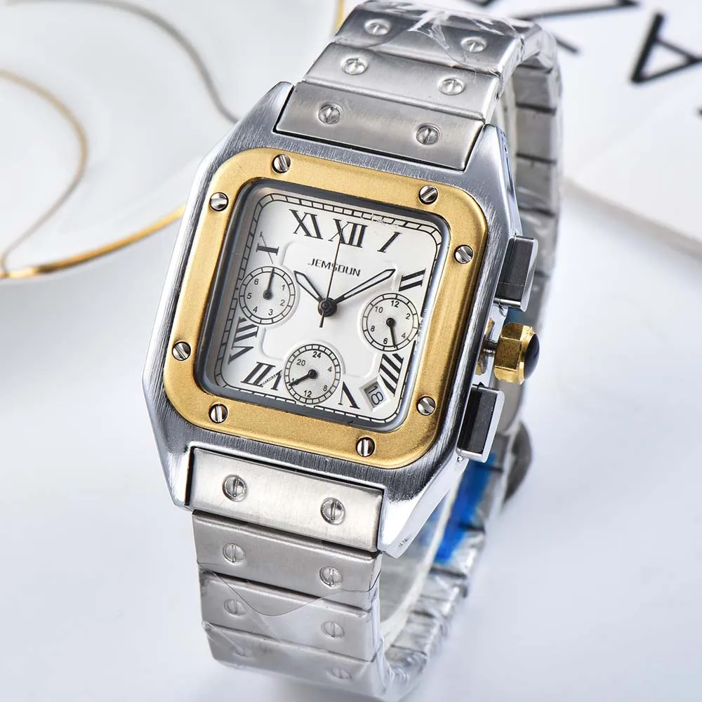 New Original Brand Quartz Watches for Men Fashion Classic Square Multifunction Sports Watch Automatic Date Chronograph AAA Clock