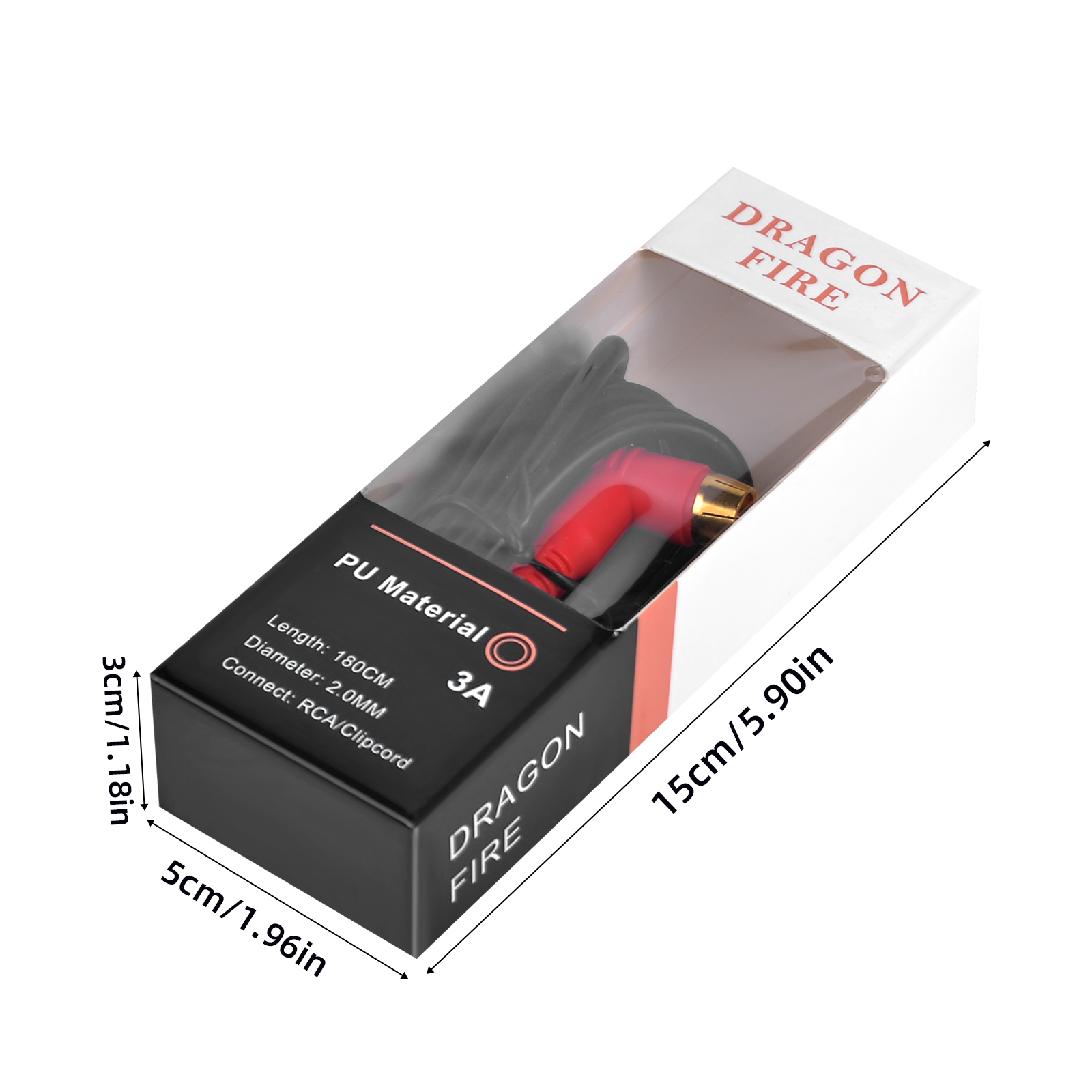 DRAGONDFIRE Tattoo Clip Cable RCA Plug Tattoo Machine Power Cord Tattoo Machine Hook Line Power Supply Accessory