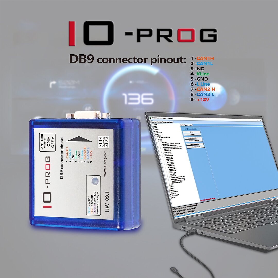 New Release IO-PROG ECU Programmer BD9 Pinout I/O Terminal IO PROG HW 09.1 FLASH/EEPROM K-Line CAN MULTITOOL For OPEL/GM