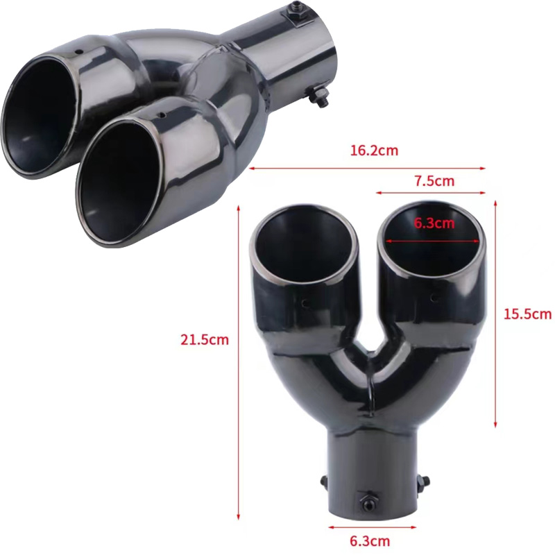 exhaust tip universal heart shape exhaust tip double rear exhaust muffler sound system echappement car accessories