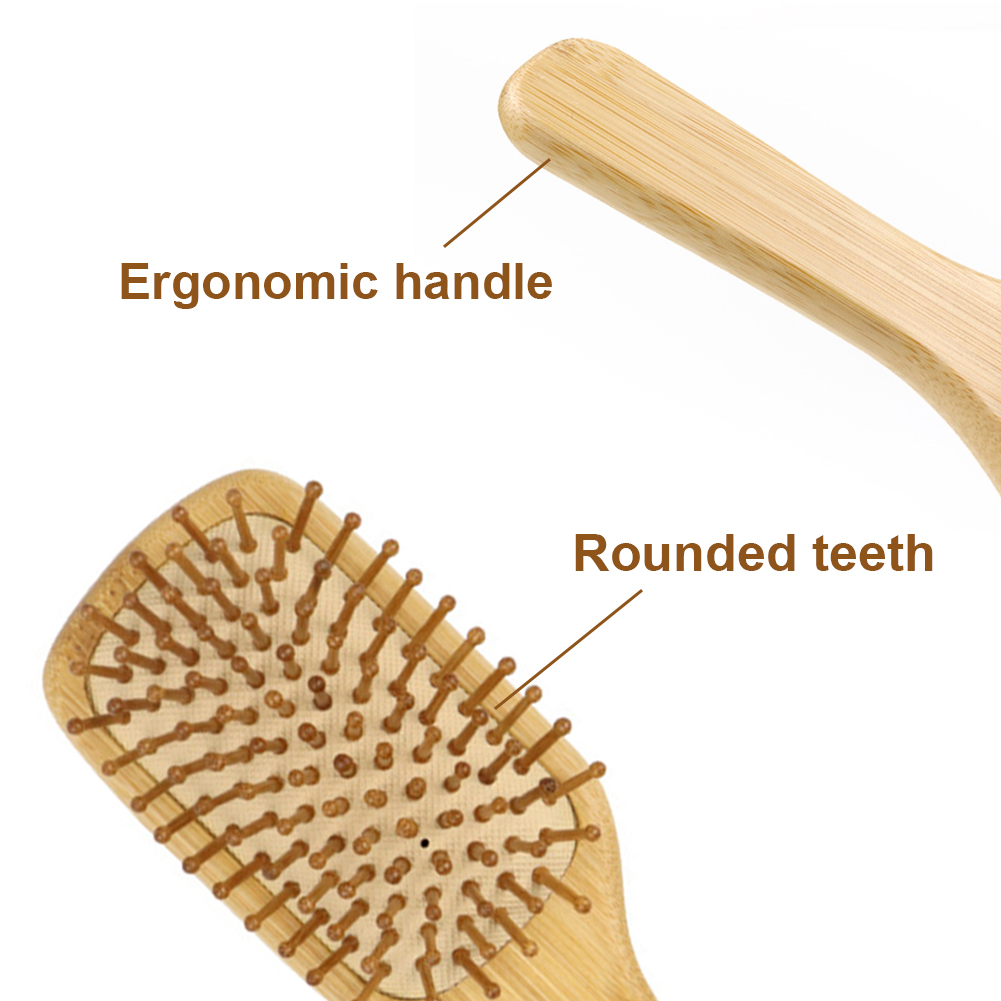 Detangling Hairbrush Bamboo Bristles Detangling Hairbrush Massage Scalp Bamboo Hair Brush for Long Curly Thin Short Dry Hair