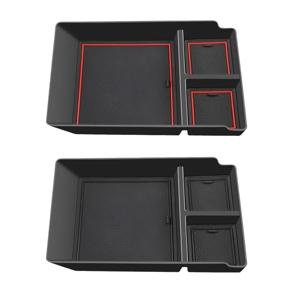 For Hyundai IONIQ 5 2021+ Armrest Storage Box Organizer Tray Center Console Stowing Tidying Black Car Accessories