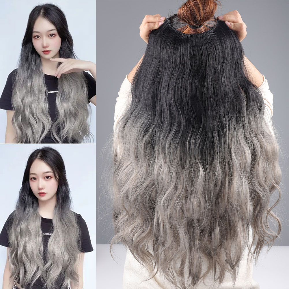 Synthetic Long Curly Hair Gradient Paris Painted Wig Patches With Increased Hair Volume And Fluffy Hair Extensions