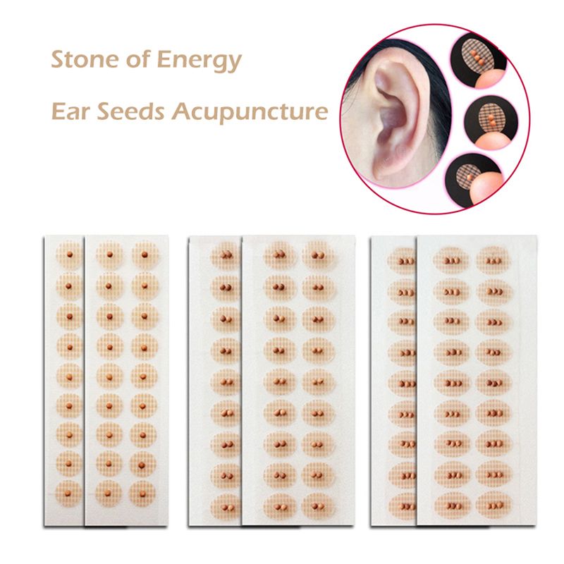 108Pcs Acupuncture Ear Massage Crystal Magnetic Ear Beads Ear Acupoint Stickers Ear Pressure Seeds