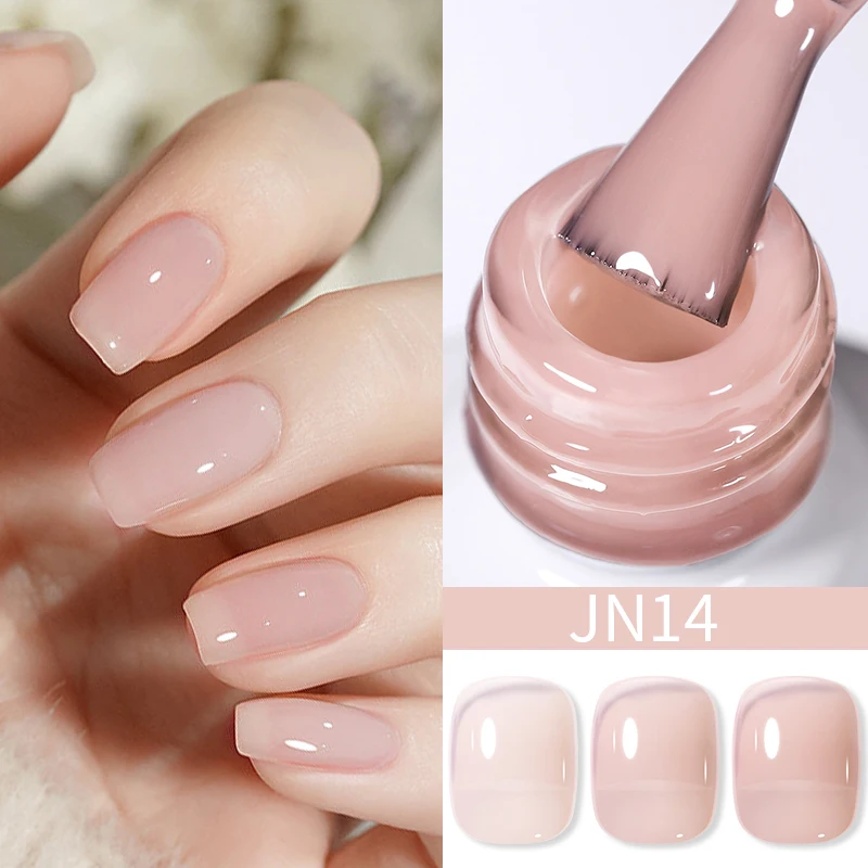 BORN PRETTY Jelly Transparent Gel Nail Polish Nude Pink Color UV Soak Off Gel Varnish Jade Nail Art Gel 10ml Design Manicure