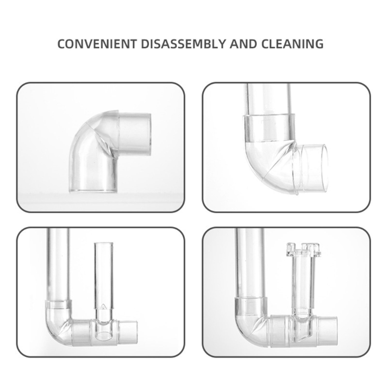Plastic Aquarium Skimmer Clear Pipe Spin Surface Inflows Outflows Filter for Fish Aquarium Cleaning Accessories