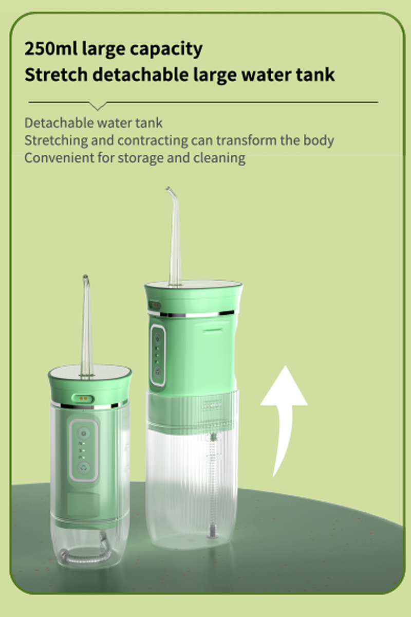 MKJS vessel Portable Electric Oral Irrgator Oral light blue color Portable 1200mAh battery capacity 250ml capacity tooth scraper tool