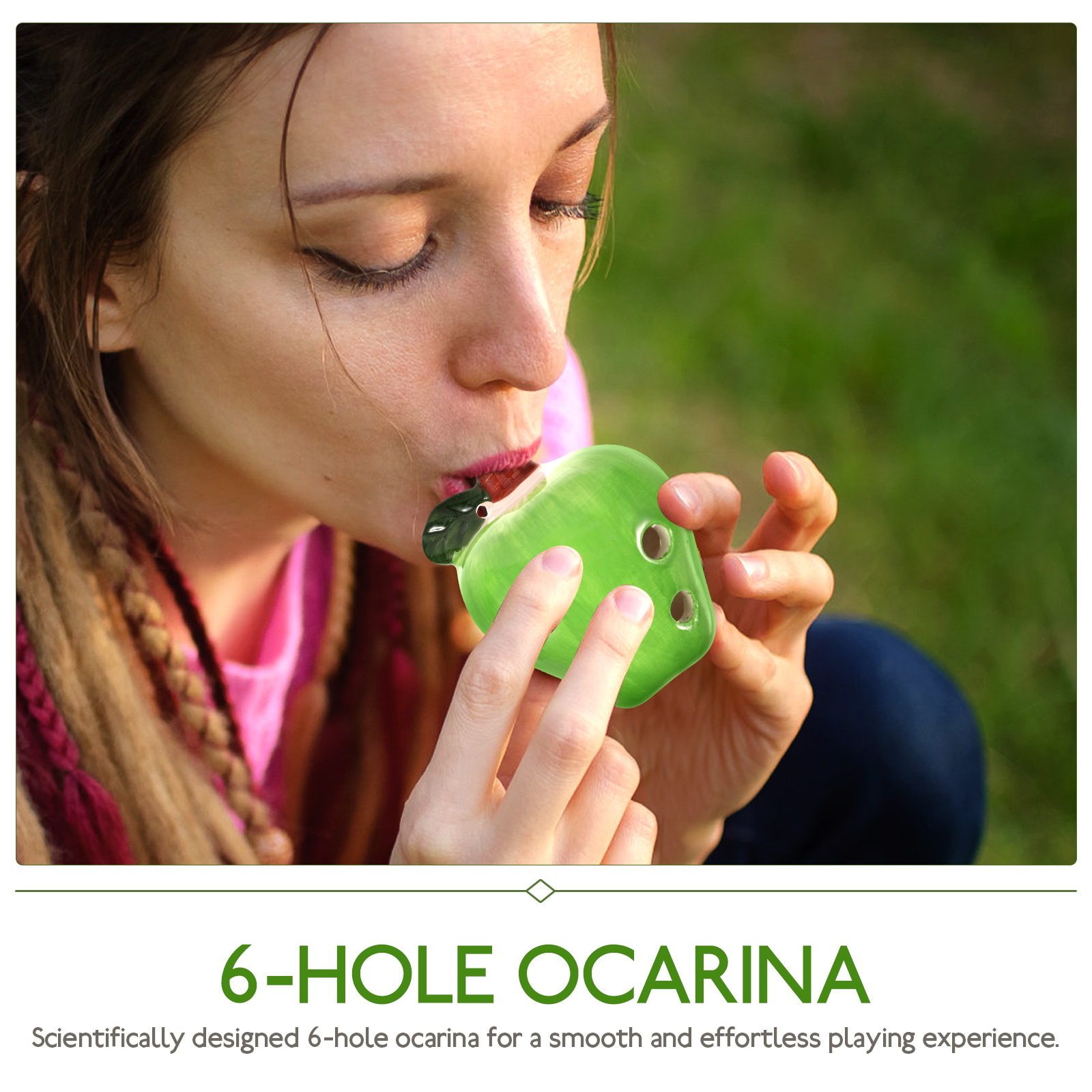 Necklace Ocarina Small Music Instrument for Adult Flute Ceramic Red Children Kids Student