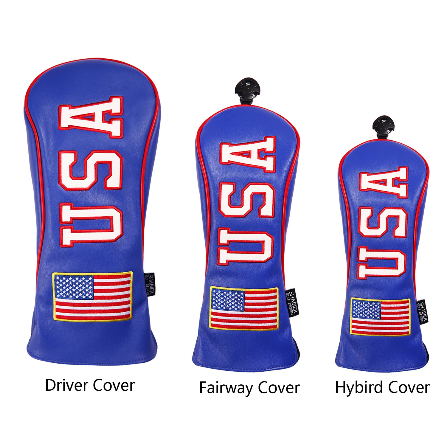 Golf Headcovers USA Stars and Stripes White Vintage Retro Patriotic Driver Fairway Hybird Wood Cover 240523