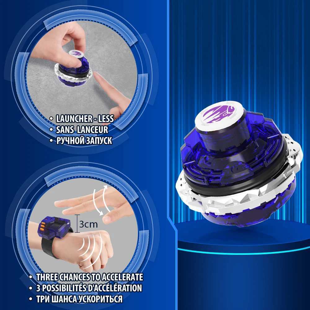 4D Beyblades Infinity Nado 3 Original Electronic Thunder Stallion and Controller Set Metal Ring Combat Gyroscope Automatic Rotation Top Childrens Toy 