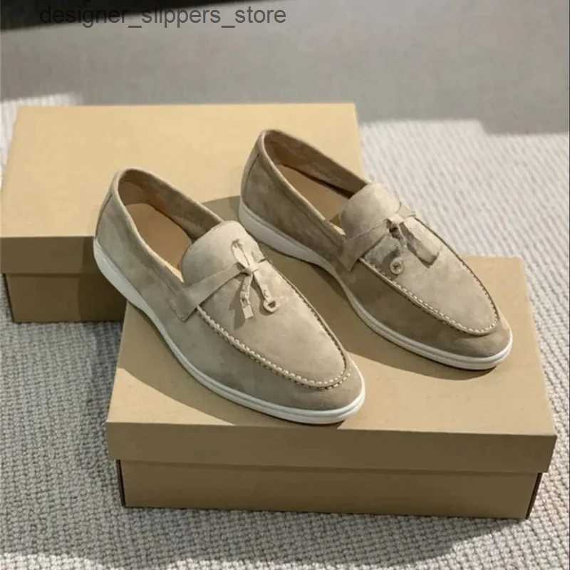 Casual Shoes Summer Mens Sports Shoes 2024 Spring/Summer New Womens Leather Lazy Casual Shoes Flat Moccasin Shoes Q240523