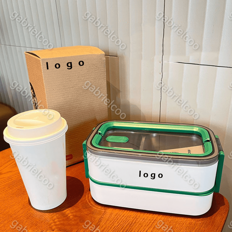 Star Dad Bench Box Classic Green 304 Stainless Steel Double Layer Insulated Lunch box Dinner Pail Office Student Bento Box Portable Split Grid Meal Bo