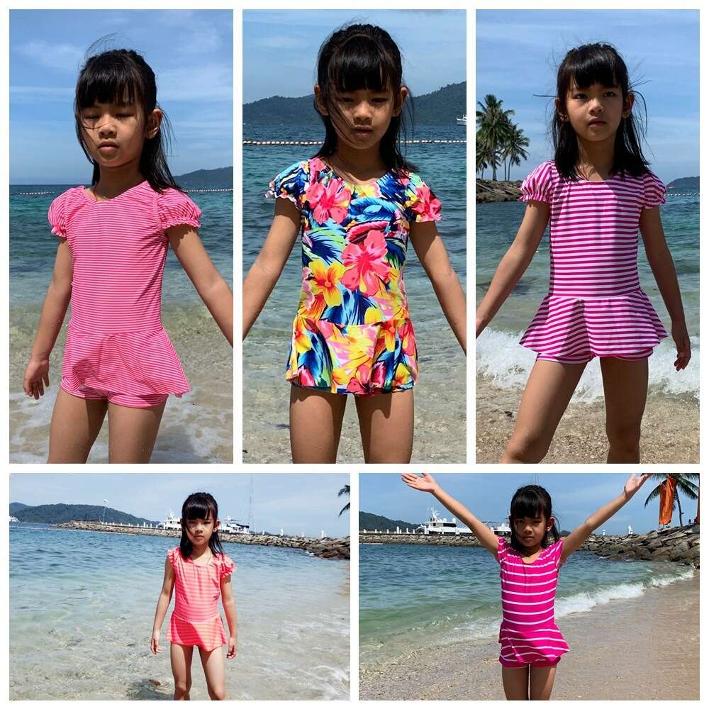 Ddmytiger Ddmytiger Girl S One Piece Princess Skirt Style Cute Korean Short Sleeved Medium To Large Baby Swimsuit Children H