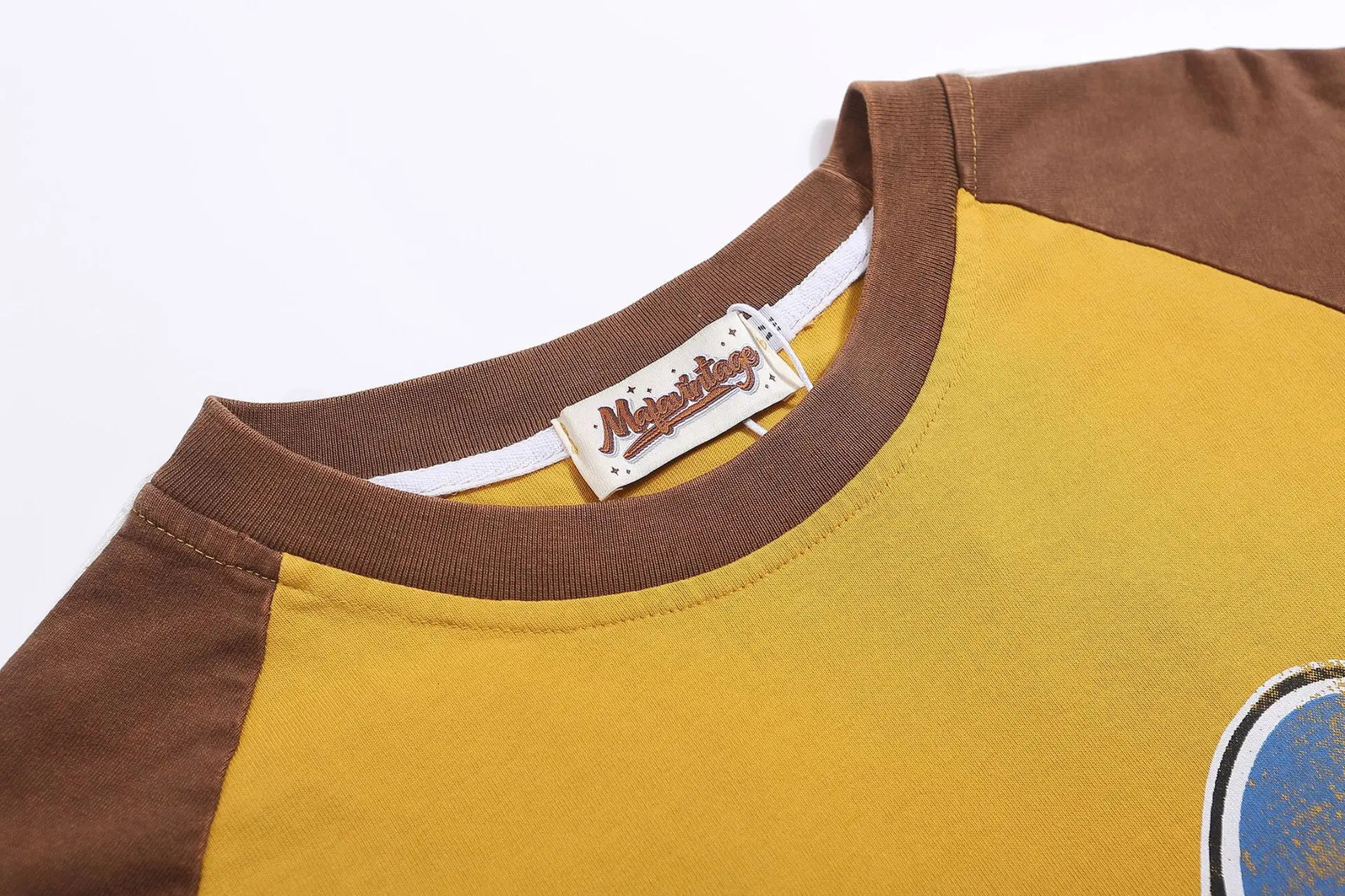 n street fashion tshirt loose retro color matching medieval style shoulder sleeve short T 240518