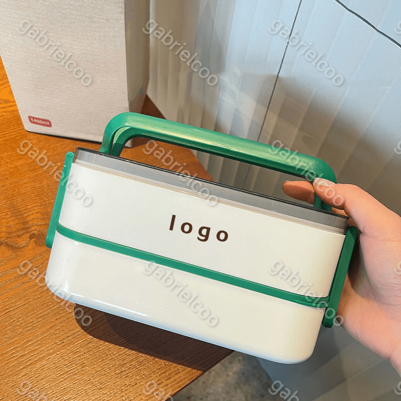 Star Dad Bench Box Classic Green 304 Stainless Steel Double Layer Insulated Lunch box Dinner Pail Office Student Bento Box Portable Split Grid Meal Bo