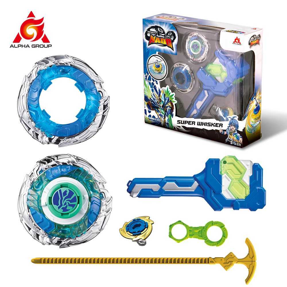 4D Beyblades Infinite Nado 3 Sports Series Super Whisper Rotating Top Gyroscope Interchangeable Stunt Tip Metal Ring Launcher Anime Childrens Toys Q24