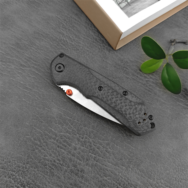 Mini Freek 565-1 EDC Pocket Folding Knife with Black Carbon Fiber Handle Outdoor Tacticals Self Defense Survival Knive Men Collector Gift Camp Tool 53