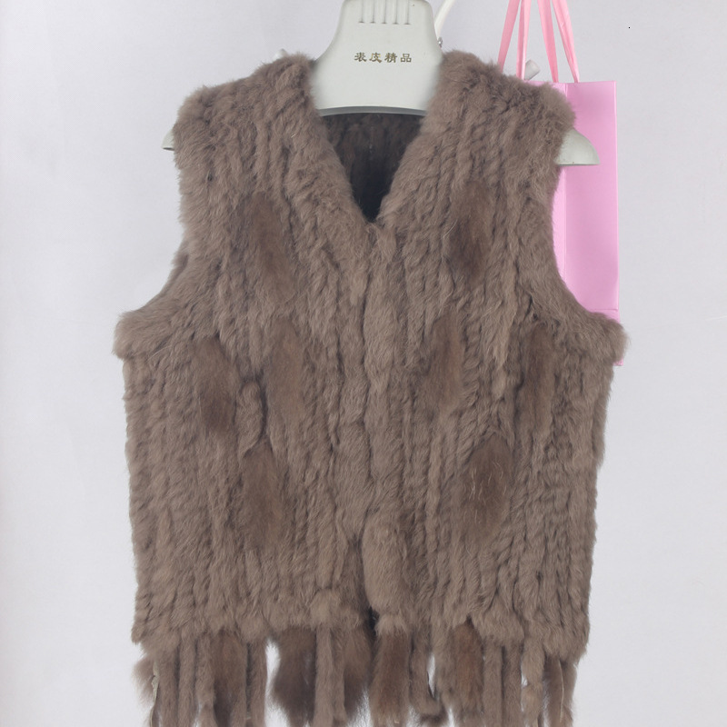 colors Women Genuine real Rabbit Fur Vest coat tassels Raccoon Fur collar Waistcoat T191118