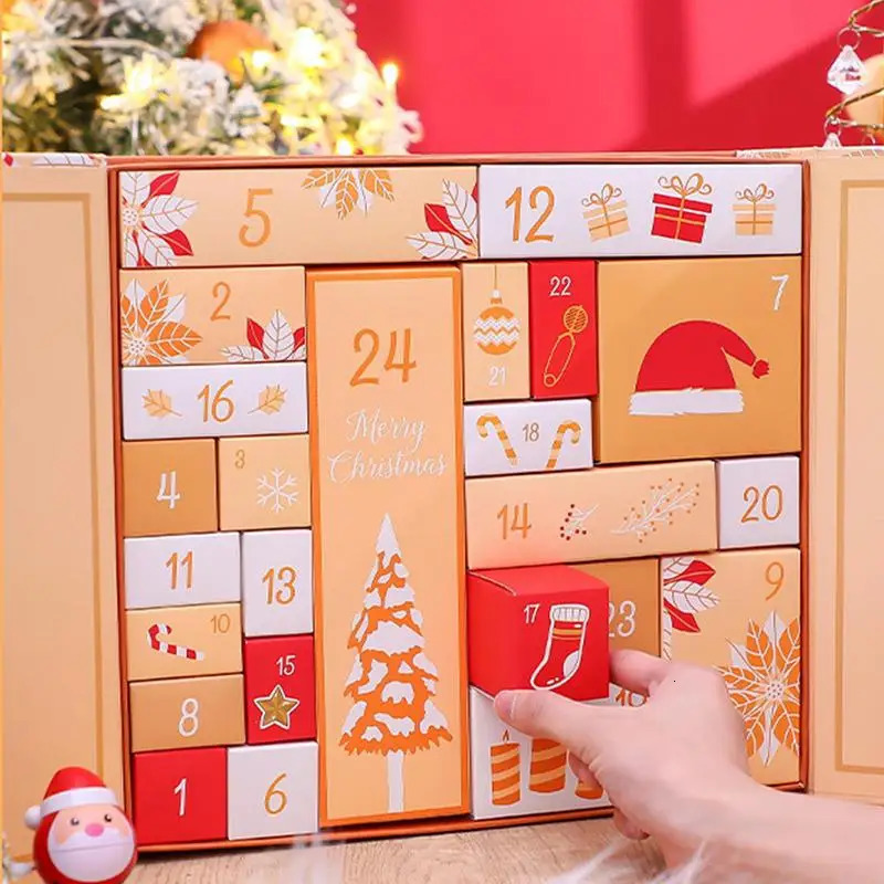 24pcs Advent Calendar Display Case Case Only Refillable Christmas Countdown Calendar Gift Box For Kids Adults Holiday Decor 240522