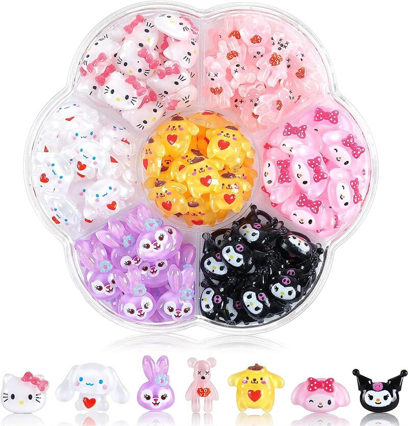 NAR052 70Pcs Nail Art Charms Cartoon Nail Jewelry Rhinestone Gems Kit DIY Craft