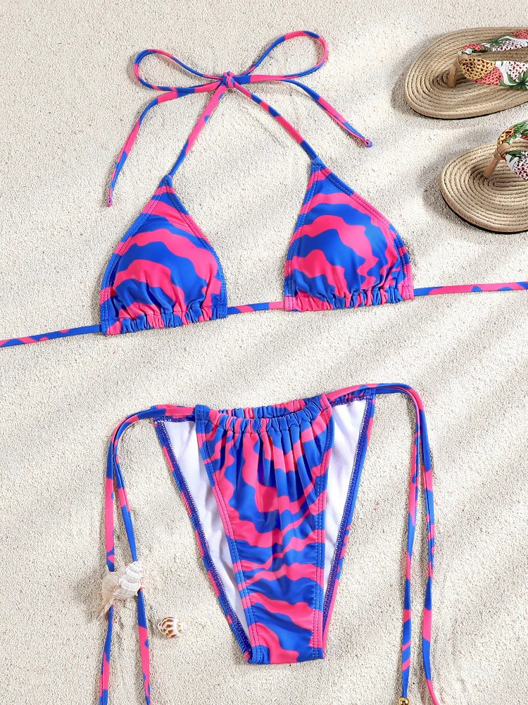 ZRTAK Push Up Bikinis Sexy Swimwear Women Swimsuits Pleated Thong Biquini Sexy Bathing Suit Two Piece Bikini Set Beachwear 240523