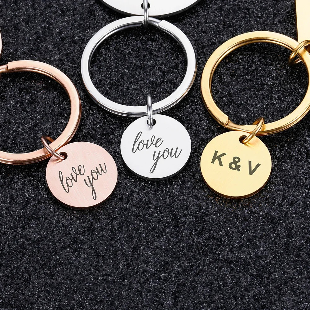 Personalized Custom Key Chain Engraved Calendar Date Stainless Steel Wedding Anniversary Gift with Box for Boyfriend Husband 240516