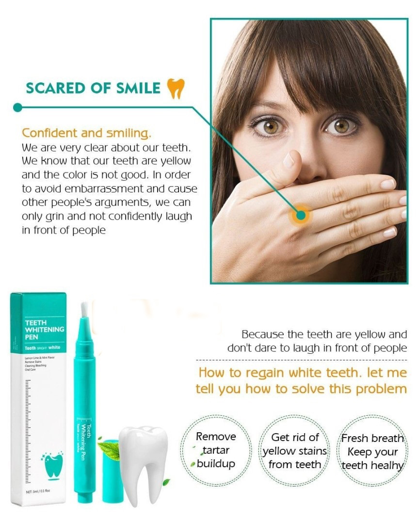 Professional Teeth Whitening Pen Oral Care Treatment Remove Stains Cleaning Bleaching Tooth Whitener Easy to Use Oral Hygiene