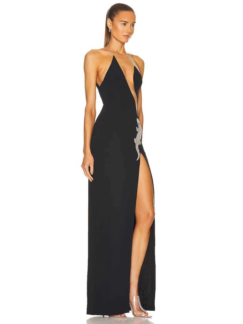 Basic Casual Dresses 2023 New Womens Summer Sexy Sleeveless Backless Mesh Diamond Crocodile Shining Black Body Bandage Elegant Gala Club Party Dress J