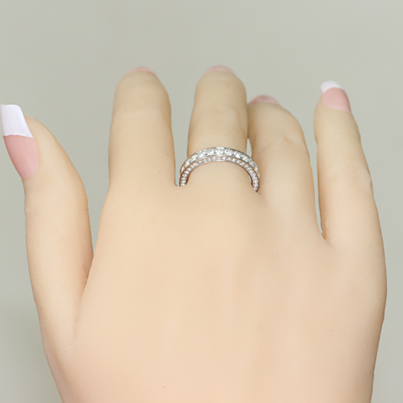 Cubic Zircon Diamond Ring Band Charm Designer Jewelry Silver Gold Iced Out Diamond Finger Tail Engagement Wed Rings Gift Fashion Fine Jewelry