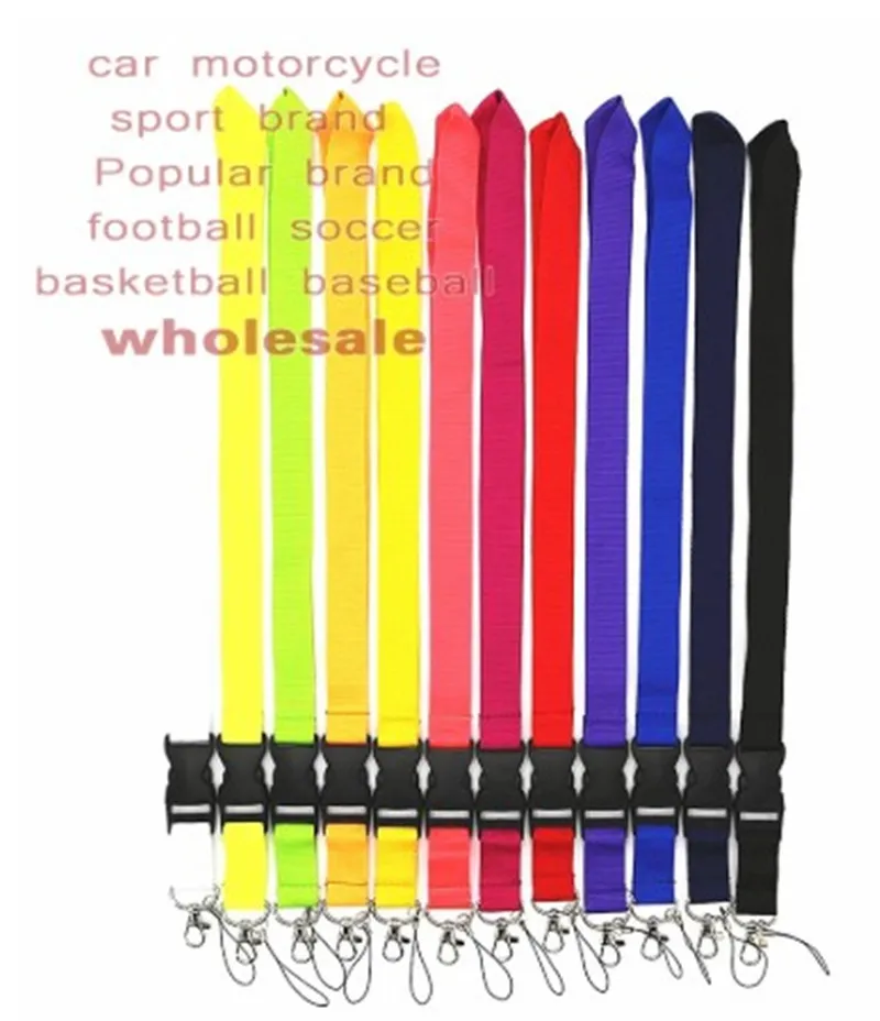 Cell Phone Straps Charms Fashion Designer Key Chains car logo sport Neck Lanyard ID Card Hang a Rope Buckle Wrist Strap Band for men women 10pcs