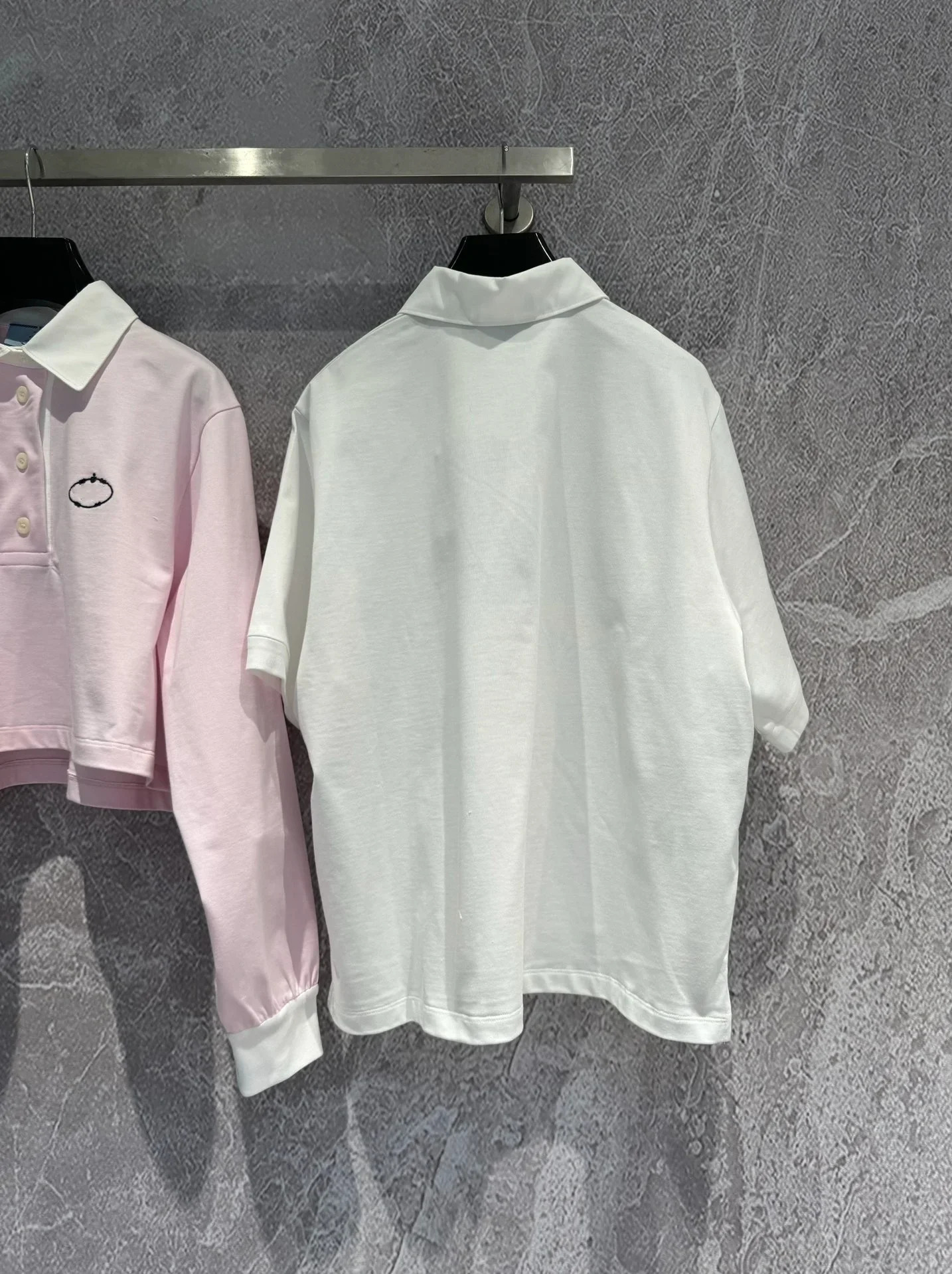 Early Spring White Embroidered Knitted Cotton Turndown Collar Short sleeved Polo Shirt Women loose blouse tops tshirt 240523