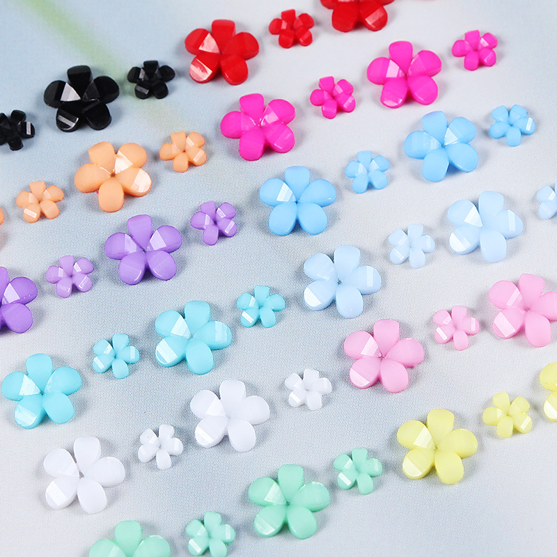 NAR047 200pcs Resin Flower Nail Art Kawaii Accessories Five-Petal Flower Rhinestones Nails Charms Decorations Manicure